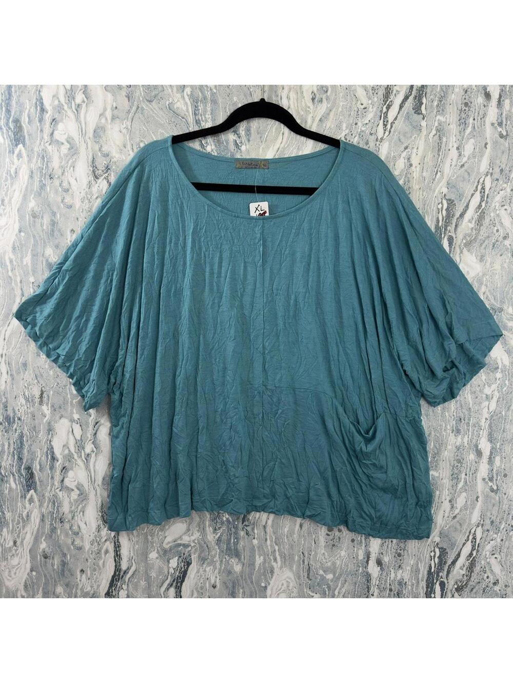 Boho Teal Oversized Blouse (XL)